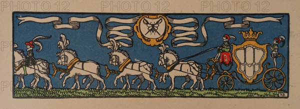 Vignette Illustration from book ""The Tale of the Frog Prince"" 1914 Drawing by AK Westfalen