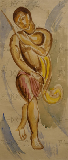 Figure of a boy Early 1910s Sketch-version of painting Le Dentu Mikhail  (1891-1917)