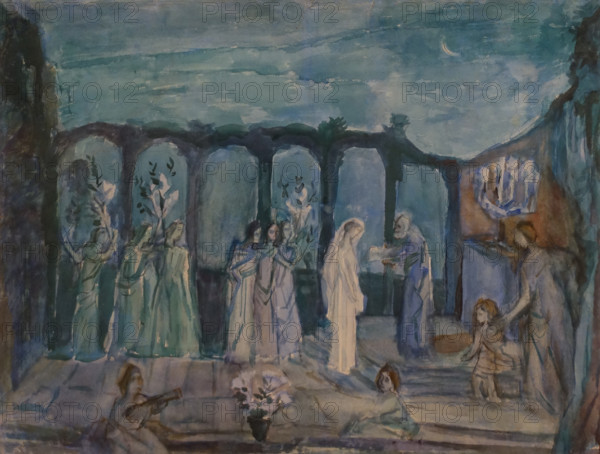 Dedication 1910s Bromirsky Petr (1886-1920) Watercolour