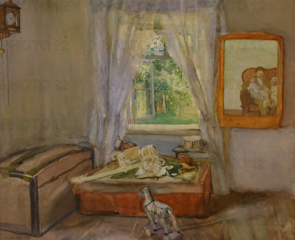 In the Children's Room 1898 Konstantin Somov (1869-1939) Watercolor