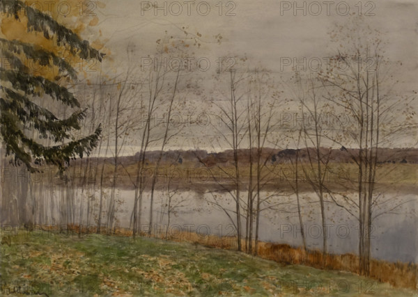 The Autumn Mid-1890s Levitan Isaak (1860-1900) Watercolour