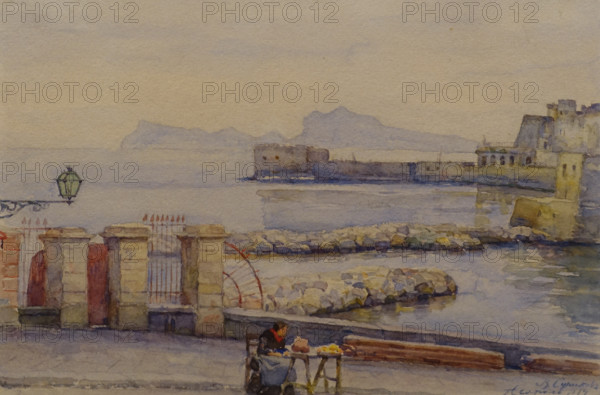 Naples Quay 1884 Vasily Surikov (1848-1916) Watercolour on paper