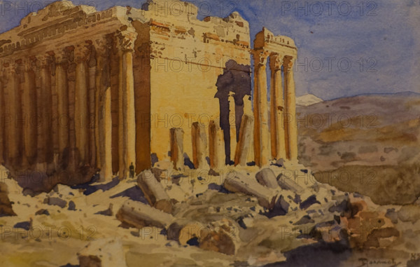 Ruins of an Ancient Temple 1882 Bacchus temple in Baalbek, Lebanon Polenov Vasily Dmitrievich (1844-1927)