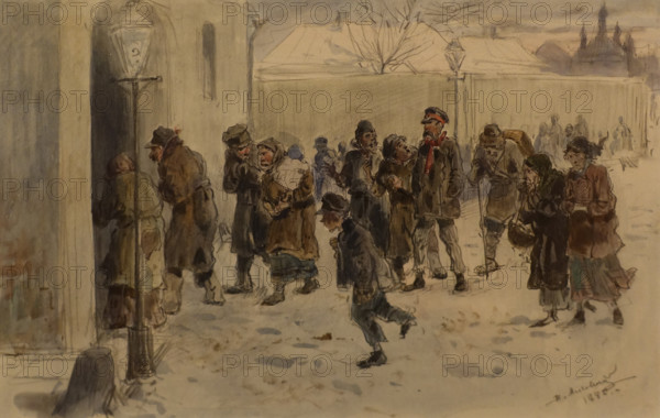 Inhabitants of the Flophouses 1886 Makovsky Vladimir (1846-1920) Watercolour