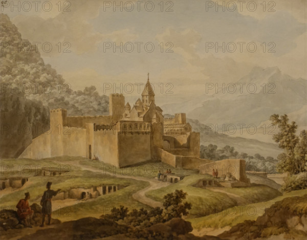 Ananuri Fortress-monastery in Georgia 1804 Mikhail Matveevich Ivanov (1748-1823) Watercolour