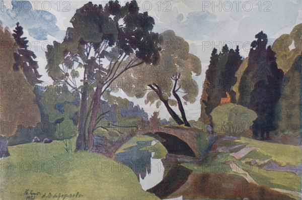 Novosilviysky Bridge 1921 Pavlovsk Ostroumova-Lebedeva Anna Petrovna (1871-1955)