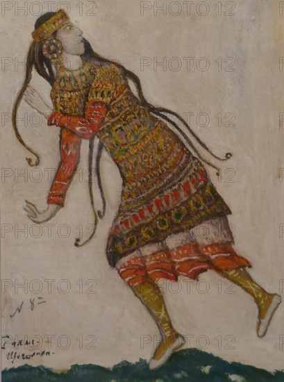 Design of theatrical costume Woman of fashion Roerich Nicholas Konstantinovich (1874-1947)