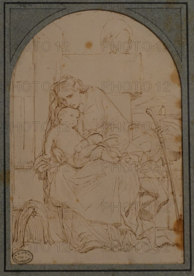 Madonna and Child (Rest on the way to Egypt) Circa 1844 Paul Delaroche (1797-1856)