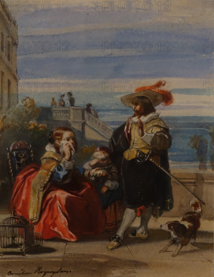 Mourning a Dead Bird Roqueplan Camille-Joseph-Etienne (1800-1855)