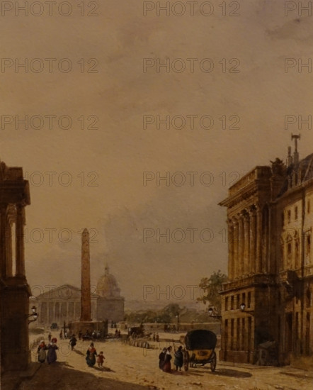 View of the Place de la Concorde in Paris Between 1836 and 1840 François Etienne Villeret (1800-1866)