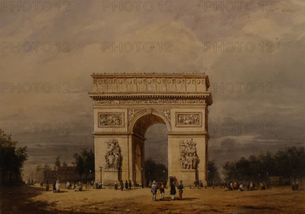 Arc de Triomphe on the Place de l'Etoile in Paris Not earlier than 1836 François Etienne Villeret (1800-1866)