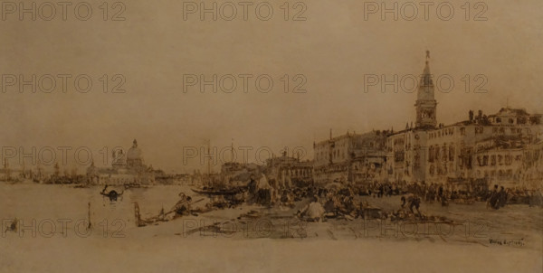 View of Venice The Schiavoni Embankment 1859 Ziem Felix (1821-1911)