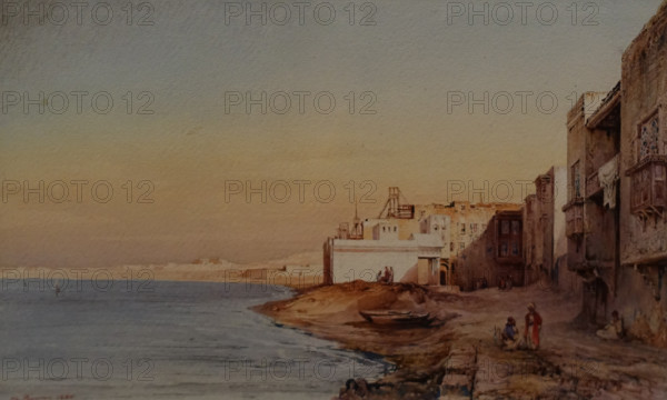 Coastal village 1844 Charles Pierron (active in the mid-19th century)