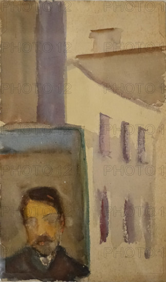 Portrait of Mikhail Matyushin (1861-1934) 1910s Elena Genrikhovna Guro (1877-1913)