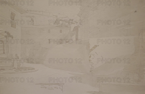 City Plaza with a little fountain Second half of the 1840s - 1850s Ivanov Aleksander Andreevich (1806-1858)