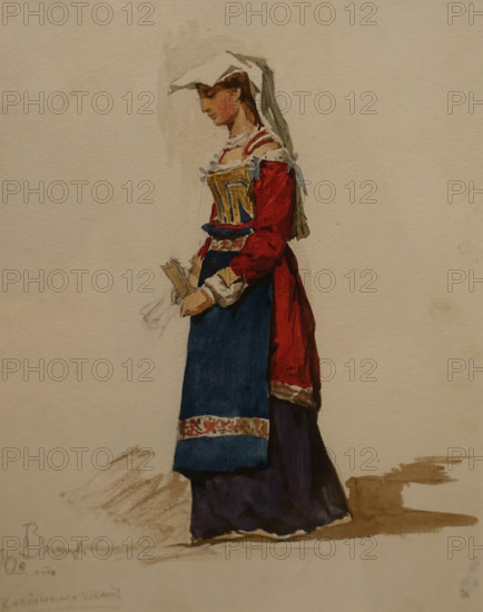 Italian Woman with a Prayer Book Early 1870s Viktor Vasnetsov (1848-1926)