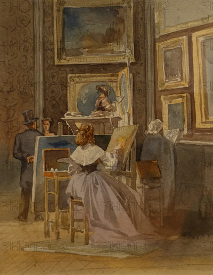 Lady Copyist at the Art Gallery Karl Guhn (1830-1877) The 1870s