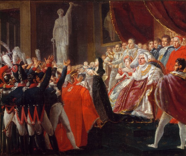 HRH Monseigneur the Duke of Bordeaux presented to the people and the army by HRH Madame the Duchess of Berry.