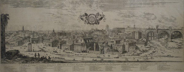 View of Campo Vaccino and part of the city of Rome