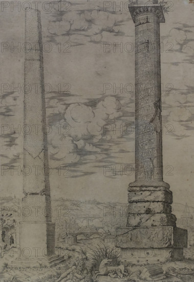 Obelisk of the Mausoleum of Augustus and the Column of Marcus Aurelius