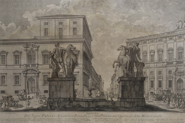View of the Holy Apostolic Papal Palace and its square on the Quirinal