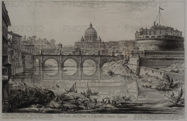 View of the bridge and Castel Sant'Angelo