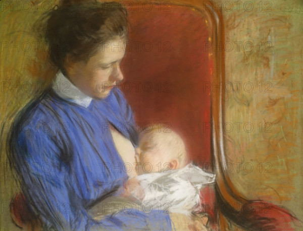 Julia Kustodieva with her son