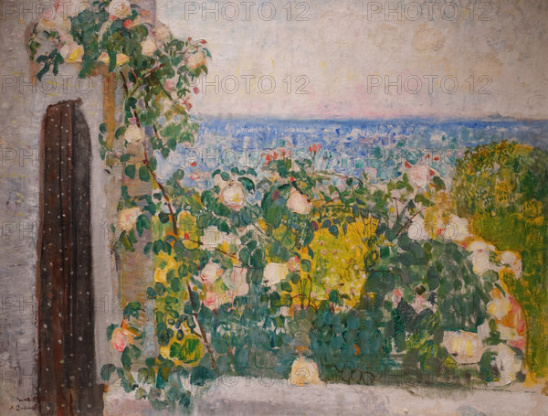 Balcony entwined with flowers