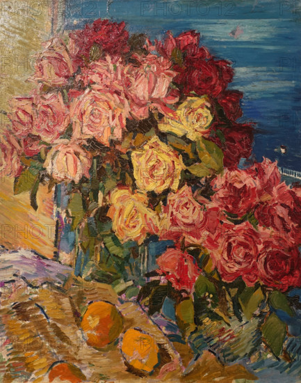 Roses against the sea