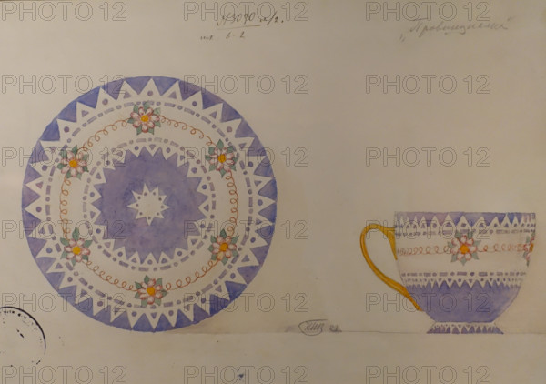 Sketch of a cup and saucer Provincial