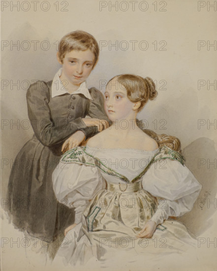 Portrait of Grand Duke Alexander Nikolaevich and Grand Duchess Maria Nikolaevna