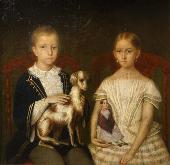 Portrait of Varvara Sergeevna and Alexey Sergeevich Mazurin in childhood