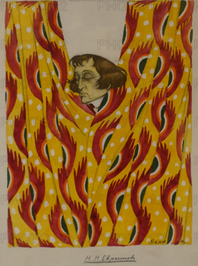 Caricature of Nikolay Evreinov (1879-1953)