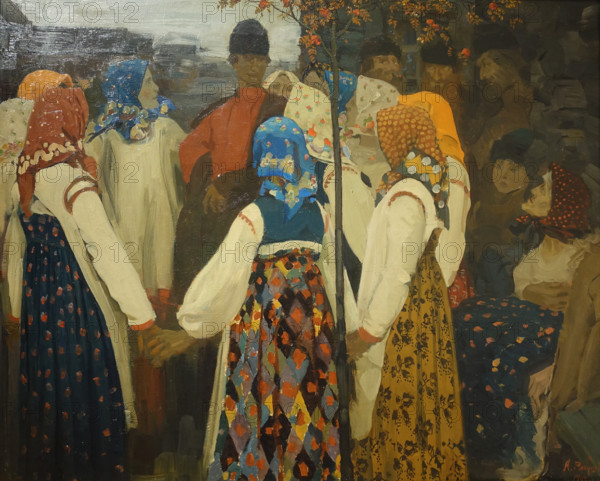 A Man breaking into maidens round dance