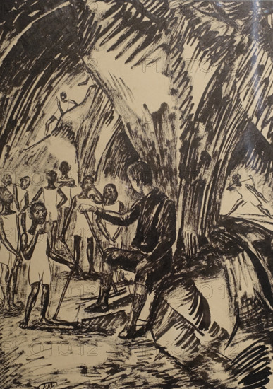 In the grotto