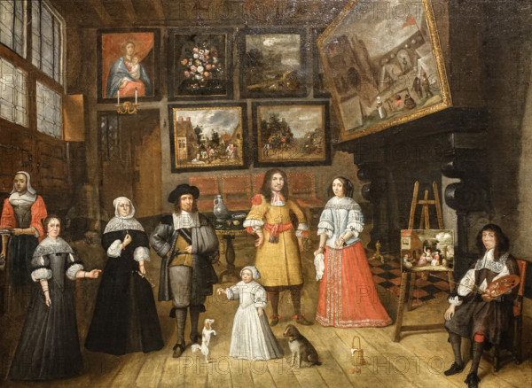 Burgher family in the artist's studio
