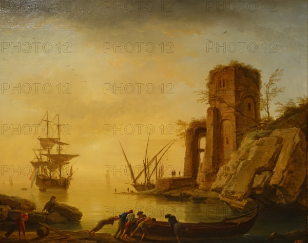Sunset by Vernet Claude Joseph (1714-1789)