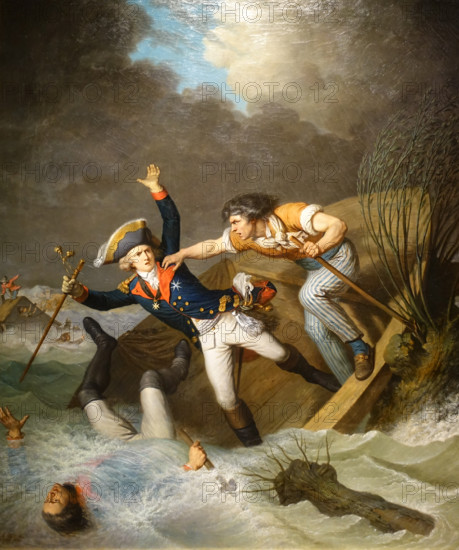 The death of Duke Leopold of Brunswick during the flood on the river Oder in 1785