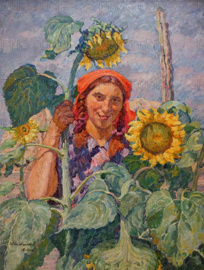 Girl with Sunflowers