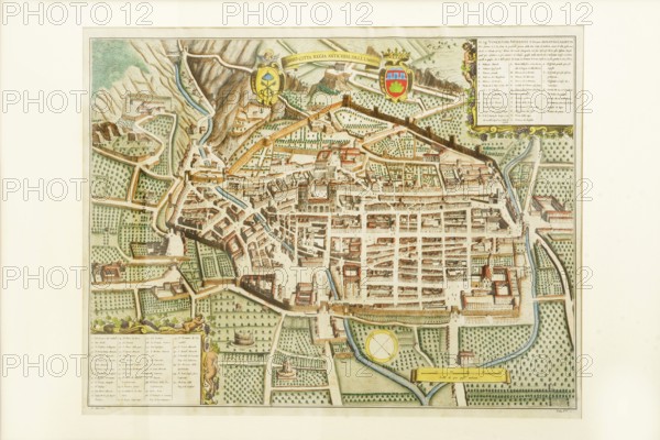 Pierre Mortier, map of Gubbio, ancient royal city of Umbria, 17th century