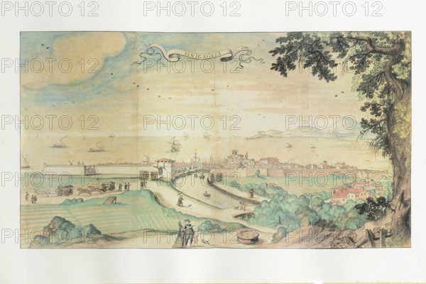 Francesco Mingucci? View of Sinigaglia, watercolor, 17th century