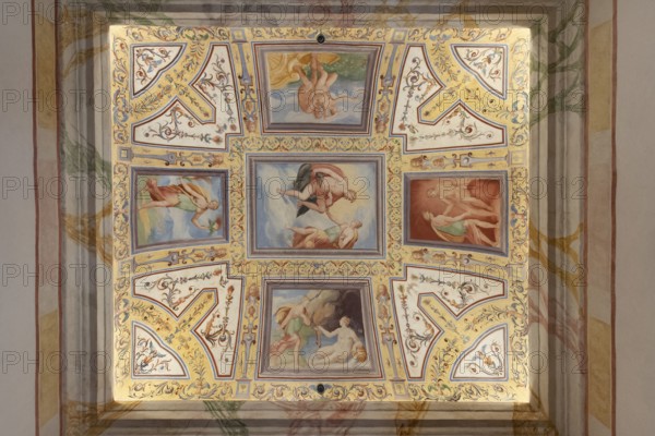 Castiglione del Lago, Italy, Umbria, province of Perugia, Lake Trasimeno, town center, Palazzo della Corgna, Hall of Pluto and Proserpina