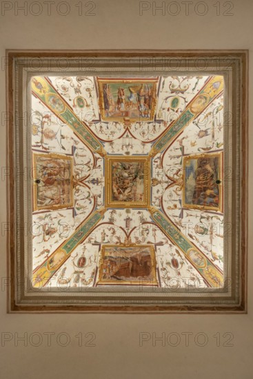 Castiglione del Lago, Italy, Umbria, province of Perugia, Lake Trasimeno, town center, Palazzo della Corgna, Hall of the Battle of Trasimeno