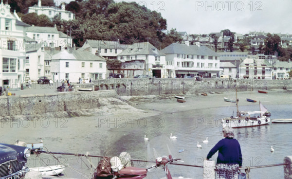Historic waterfront buildings around the harbour at St Mawes.