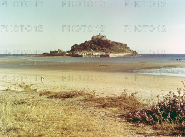 Beach at low tide.