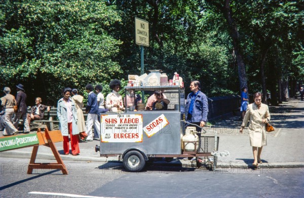 Kebab and Burger stall van street vendor.