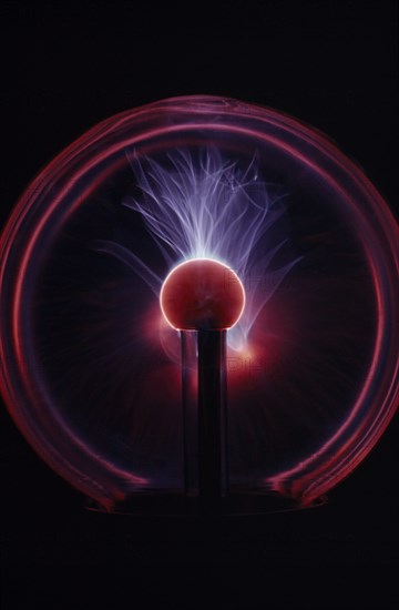 INDUSTRY, Power, Electricity, Electrical discharge through rare gasses contained in a glass sphere