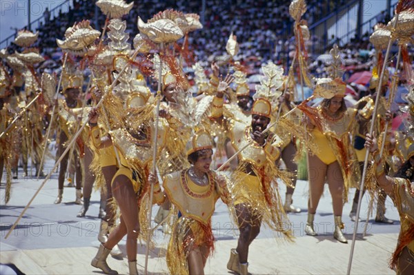 WEST INDIES, Barbados, Festivals, "Crop Over sugar cane harvest festival.  Grand Kadooment carnival parade, the finale to five weeks of celebration."
