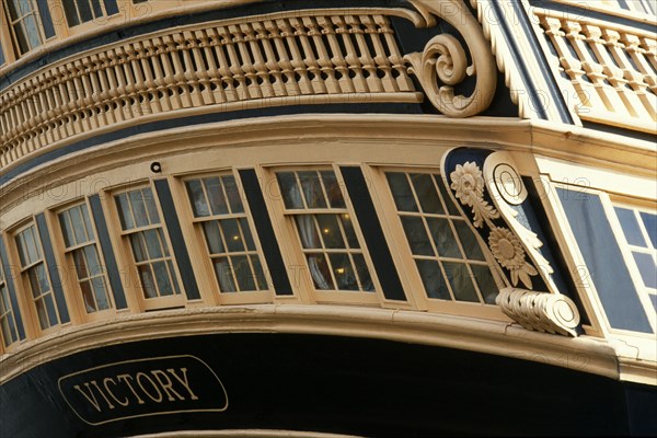 ENGLAND, Hampshire, Portsmouth, "HMS Victory, detail of uretory."