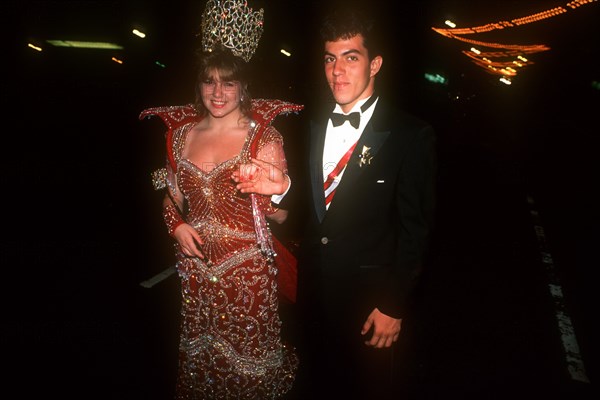 PUERTO RICO, San Juan, Couple in evening dress at Miss Puerto Rico beauty contest.